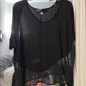 Black blouse. Shear front. Cotton back blended.